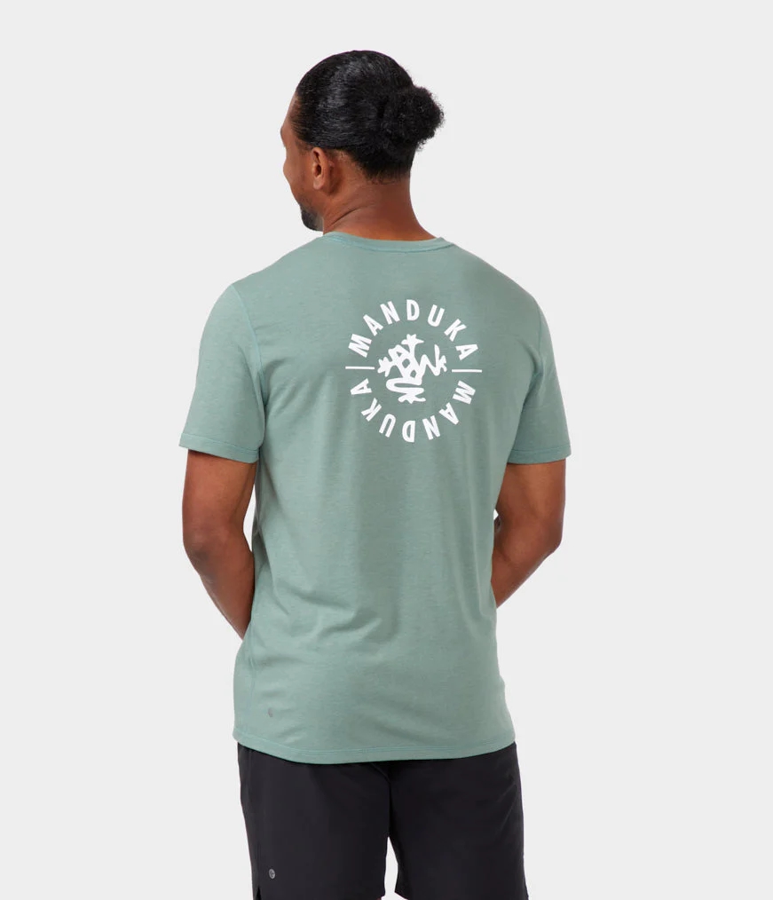 Men's Manduka HOUSE T Shirts Light Green | 9943307