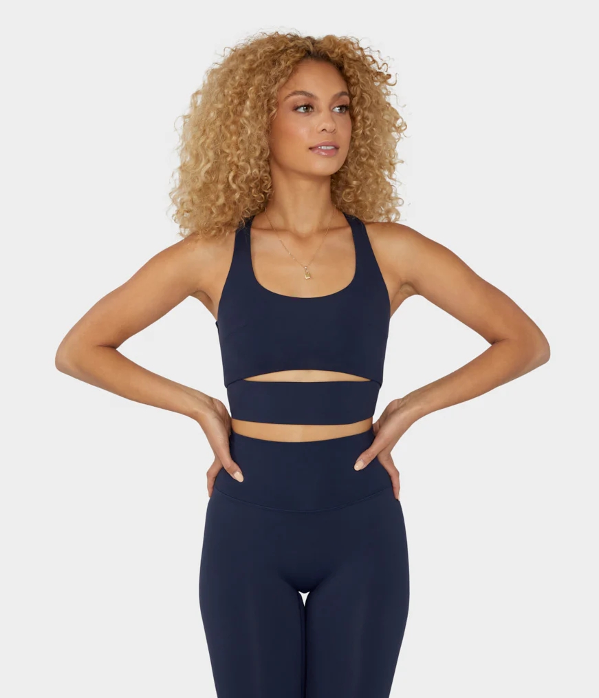 Women's Manduka AURORA RACERBACK Bras Navy | 7152784